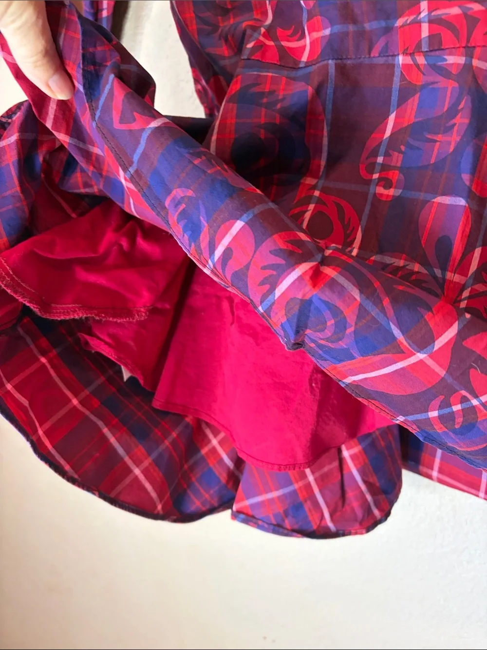 Tea Girl’s Culzean Castle Rose Tartan Plaid Red Blue Dress Size 3